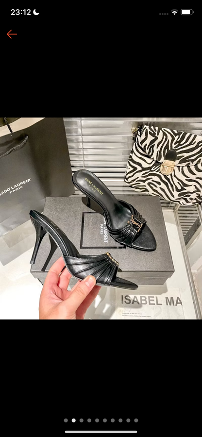 women saint laurent mule babylone 90mm