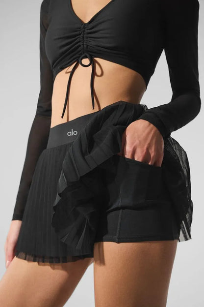 ALO Mesh Baseline Tennis Skirt